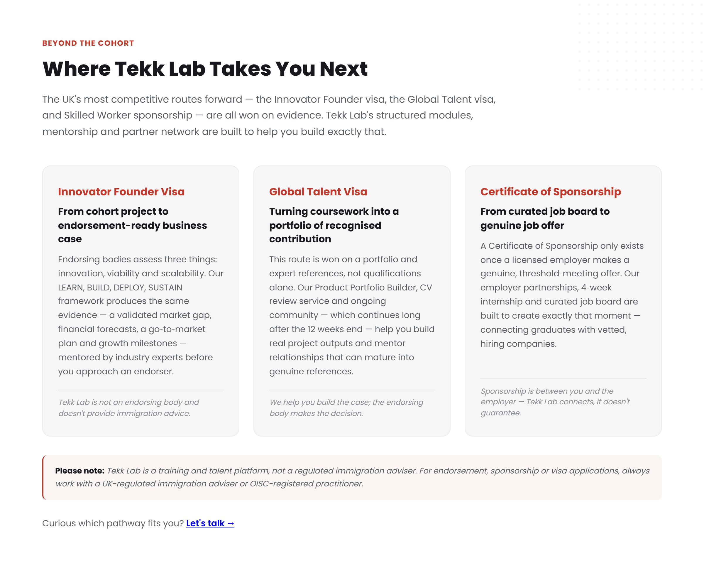Improvement Tekk Lab website