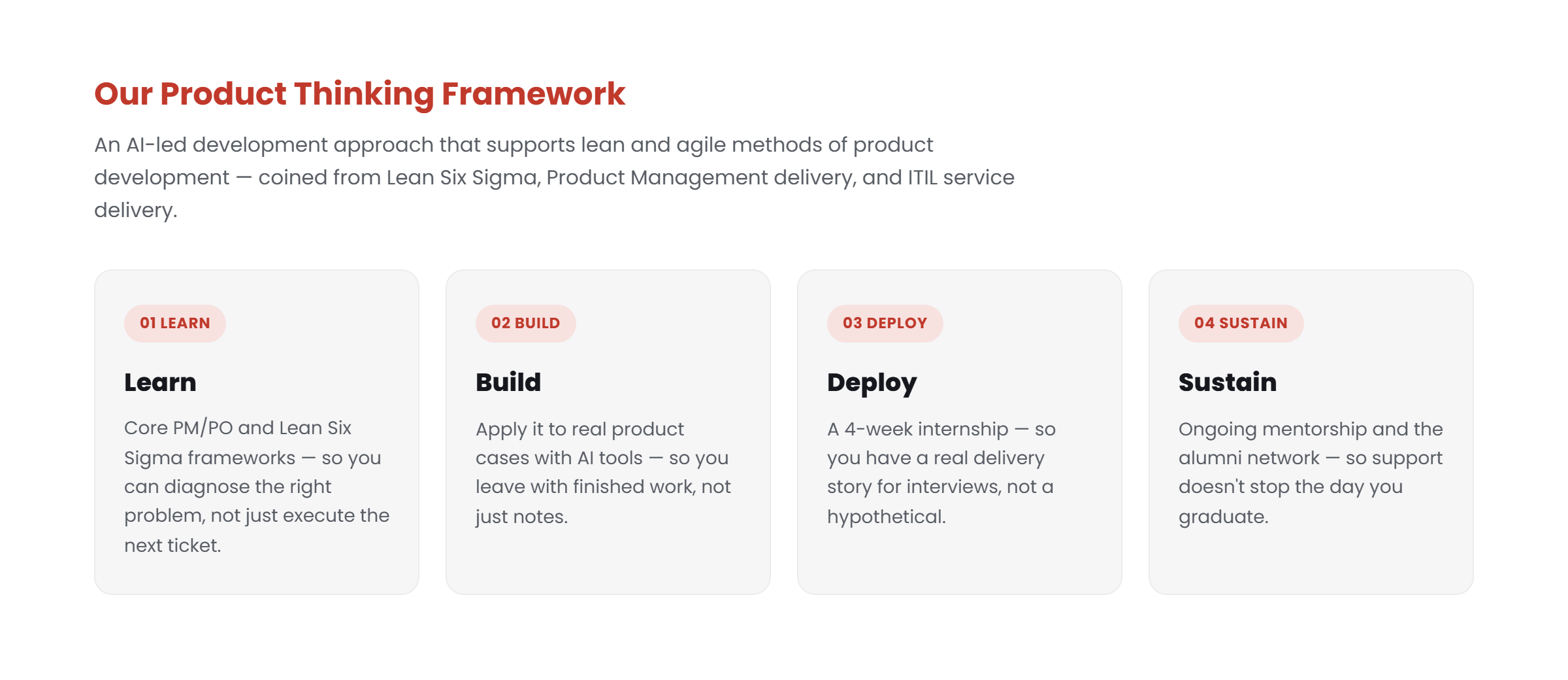 Learn Build Deploy Sustain